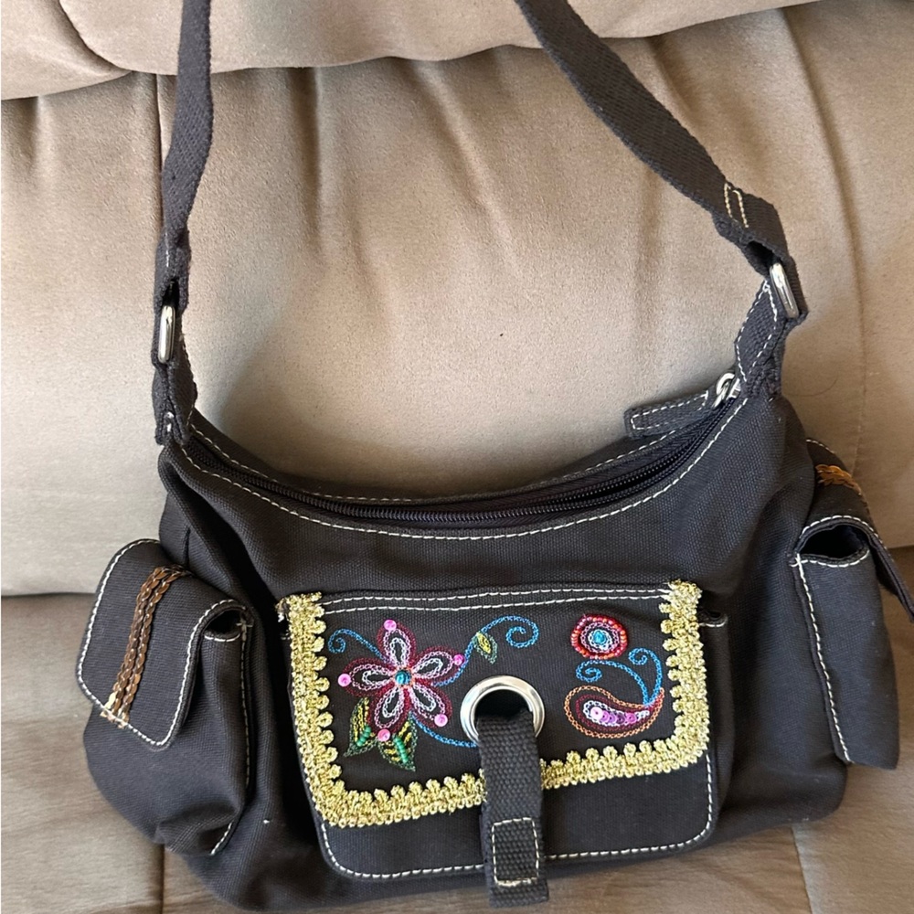 Vintage Y2K Chateau brown sequin purse bag